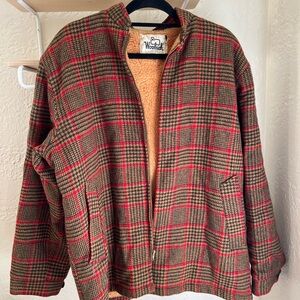 Woolrich Vintage Red and Brown Plaid Wool Jacket